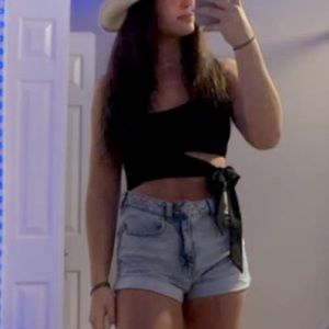 Black cut out crop top